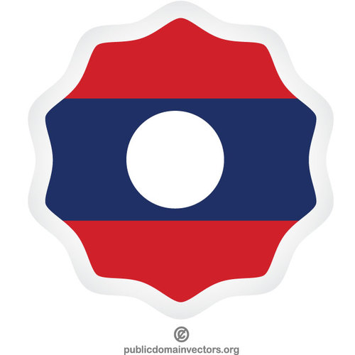 Etiqueta adhesiva bandera de Laos