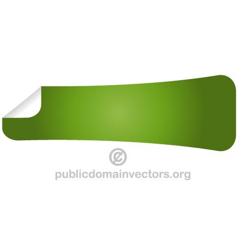 Etiqueta engomada vector verde pelado