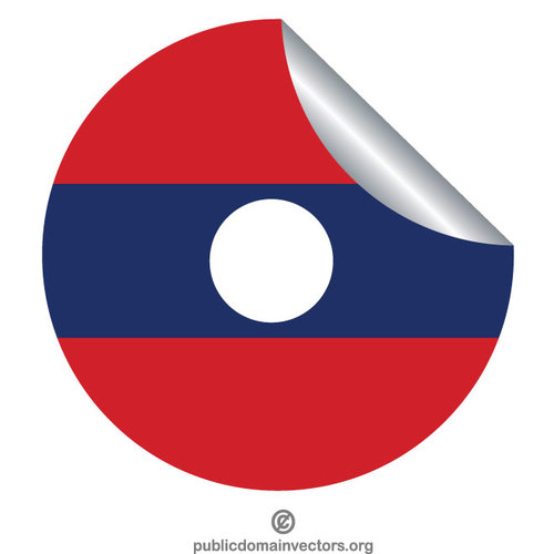 Laos flagga peeling klister mÃ¤rke