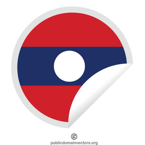Peeling klister mÃ¤rke med flagga av Laos