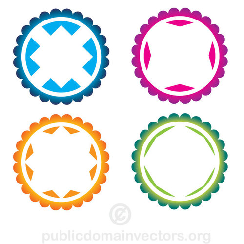 Symbole und runde Sticker