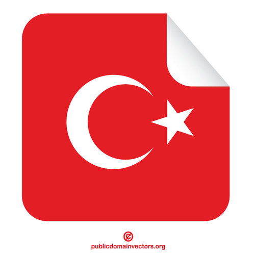 Fyrkantig klistermÃ¤rke turkiska flaggan