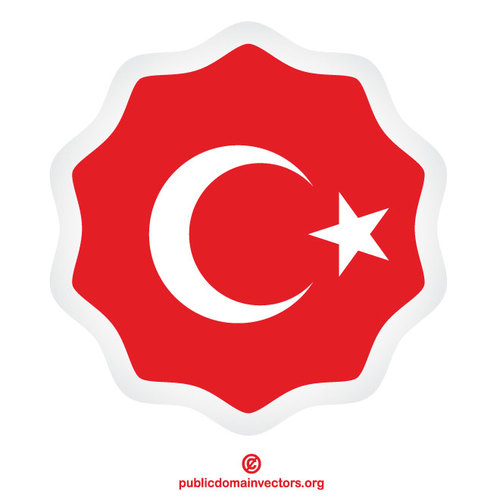 Turkiska flaggan klistermÃ¤rke Clip Art