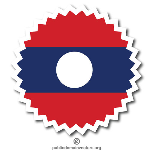 Laos bayrak yuvarlak etiket