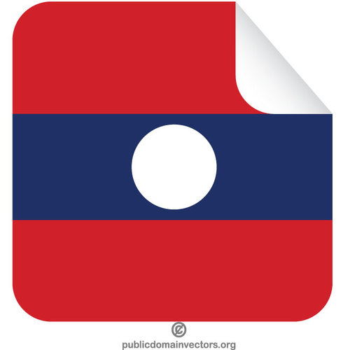 Laos flagga kvadrat klister mÃ¤rke
