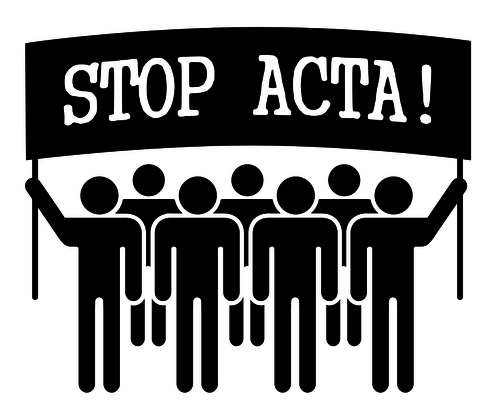 Ilustracja wektorowa znak STOP ACTA
