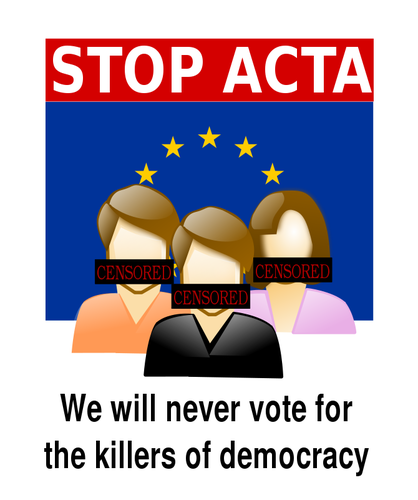 Zastavit ACTA vektorovÃ© ilustrace