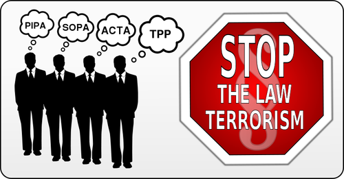 Stoppe ACTA, PIPA, SOPA og TPP vektor bilde