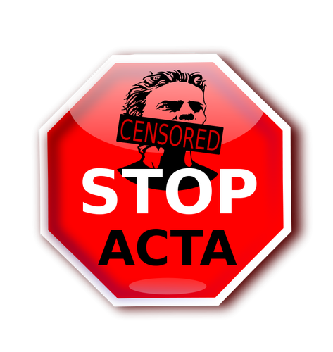 Berhenti ACTA tanda ilustrasi