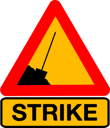 IlustraciÃ³n de vector de seÃ±al con la palabra "huelga"