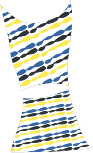 Vector miniaturi de doamnelor rochie de vara cu model albastru ÅŸi galben