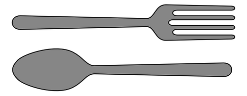 Vector illustraties van vork en lepel