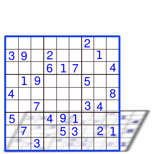 Sudoku com grÃ¡ficos de vetor de nÃºmeros