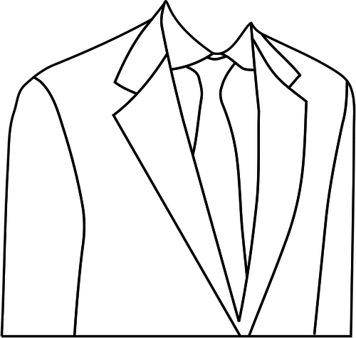 White suit jacket vector drawing