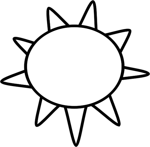 Czarno-biaÅ‚y symbol sÅ‚oneczny niebo wektorowa