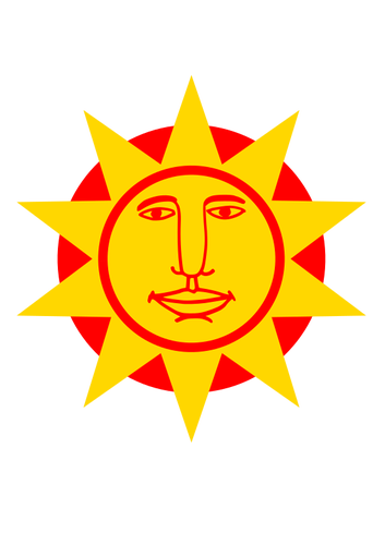 Vektorgrafik med stor nosed sun