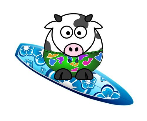 Immagine vettoriale di surf mucca