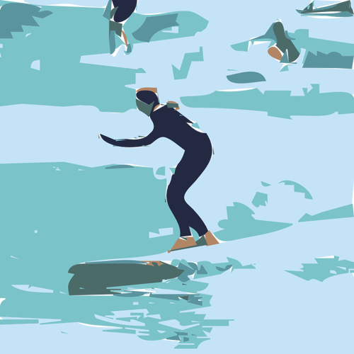 Image vectorielle des skieurs nautiques
