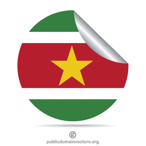 Etiqueta da casca da bandeira de Suriname