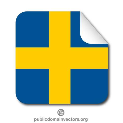 Etiqueta engomada de peeling con la bandera de Suecia