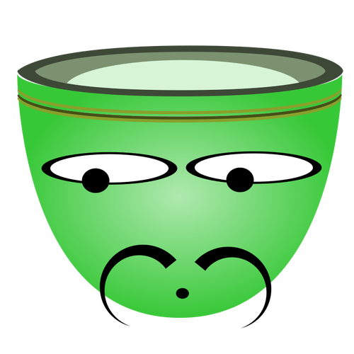 Vectorafbeeldingen van triest Spanjaard groene cup