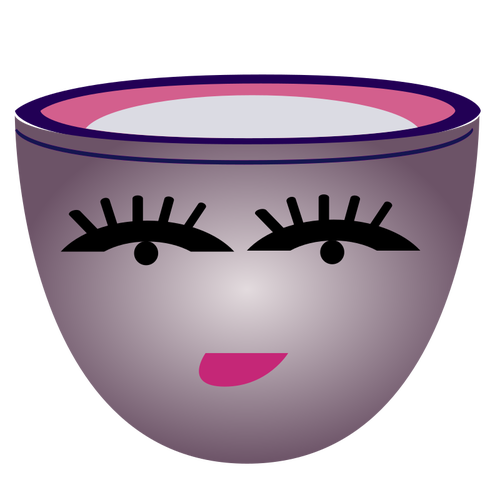 Vector tekening van chique dame paarse cup