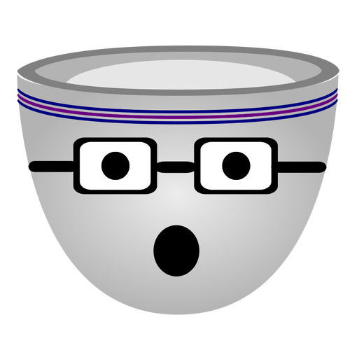 Vektor-Bild der Angst nerdy Gesicht-cup