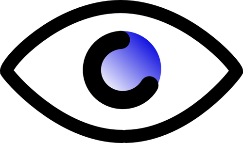 Grafica vettoriale di simbolo occhio blu