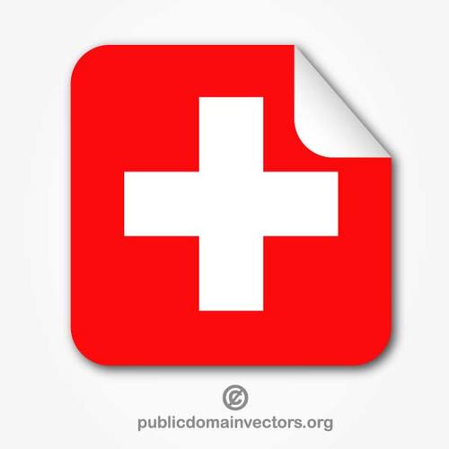 Peeling naklejki z flagÄ… szwajcarski