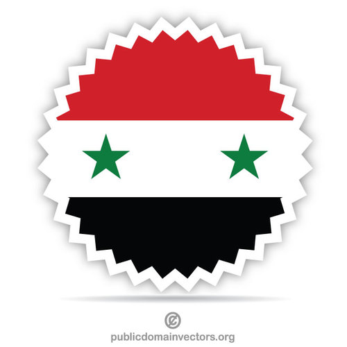 Suriye bayraÄŸÄ± yuvarlak etiket
