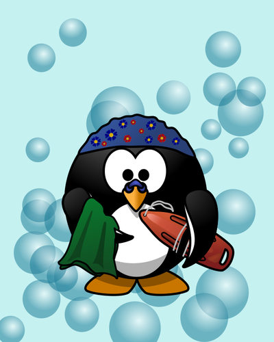 Simmare pingvin vektor illustration