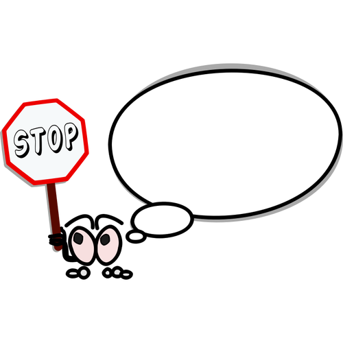 Imagen vectorial discurso burbuja muestra seÃ±al de stop