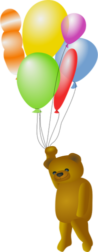 Ours en peluche tenant des ballons vector dessin