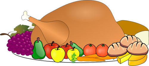 Jour de Thanksgiving Turquie desservant icÃ´ne vector une image clipart