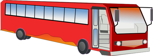Autobus s otevÅ™enou pÅ™ednÃ­ dveÅ™e vektorovÃ½ obrÃ¡zek