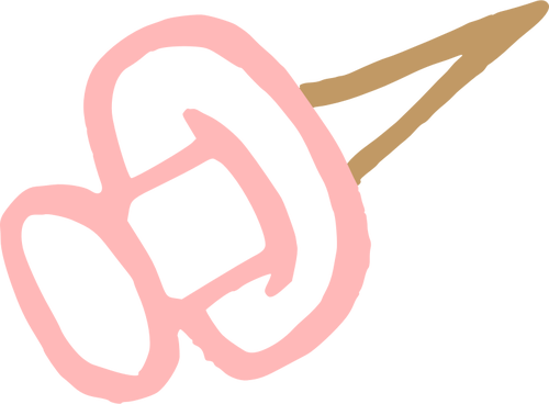 Pink thumbtack drawing