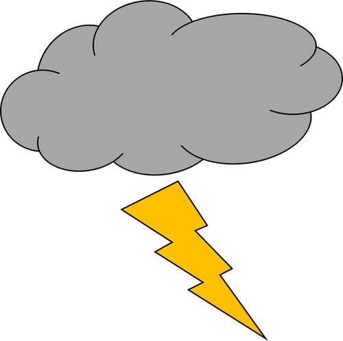 Vector ilustrare a nor cu pictograma de vreme thunderbolt