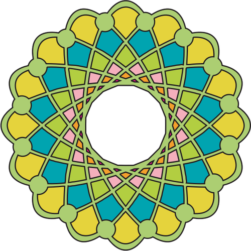 Dibujo del anillo verde sombreado vectorial