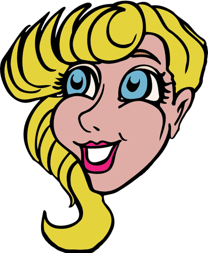 Illustrazione vettoriale sorridente di donna bionda