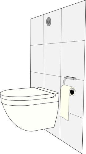 Imagine vectorialÄƒ de toaletÄƒ moderne cu cisternÄƒ Ã®n spatele de perete