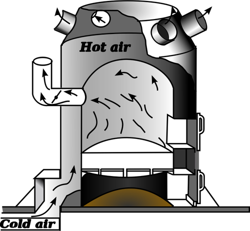 Illustrazione di vettore del diagramma di riscaldamento del forno