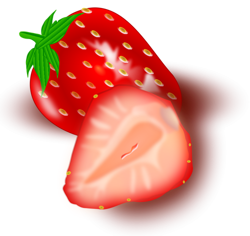 Vektor-Bild der geschnittenen Erdbeeren