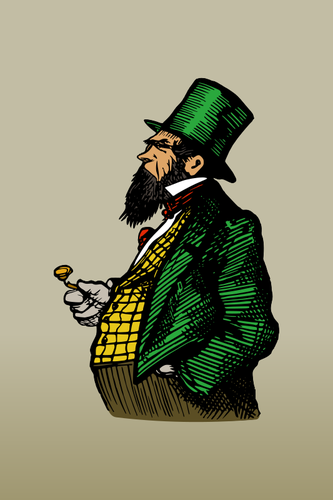 Clip-art de homem gordo num fato verde