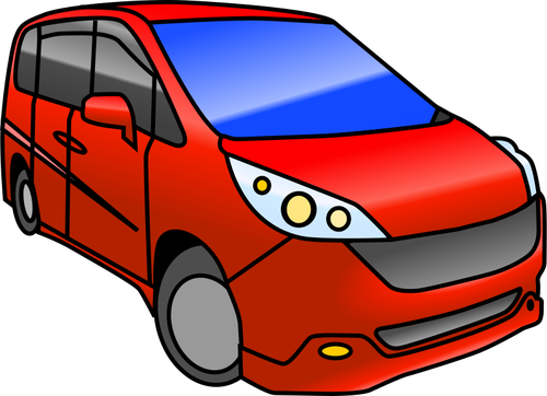 Rote Minivan-Vektor-illustration