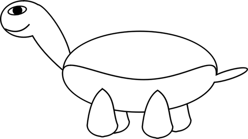 Immagine di vettore di contorni di piccola tartaruga