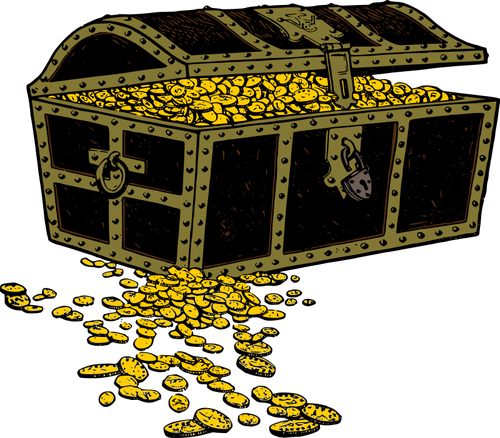Overfilled treasure chest