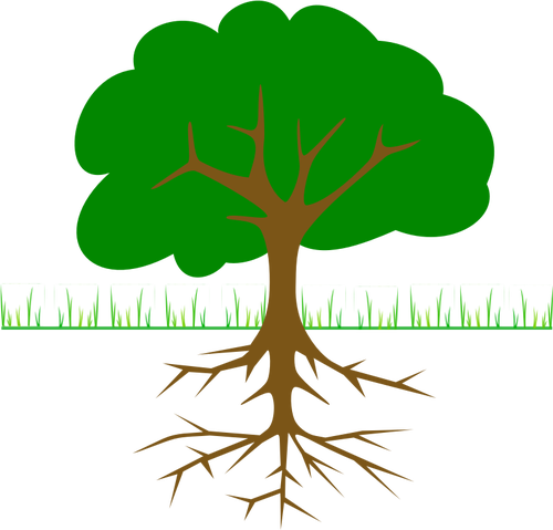 Cabang-cabang pohon dan akar vektor gambar
