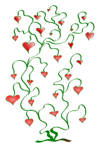 Tree of hearts vector clip art