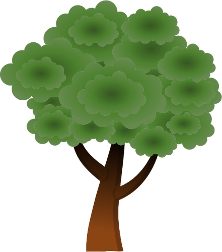 Eenvoudige vector afbeelding van ronde boom terug naar boven