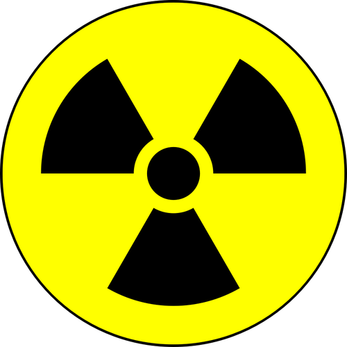 Runda semn de avertizare deÅŸeurilor nucleare vector imagine